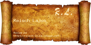 Reisch Lajos névjegykártya